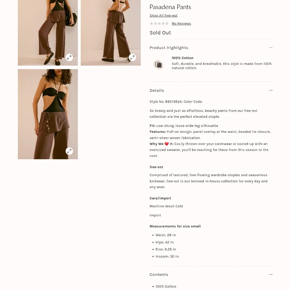 FREE PEOPLE Pasadena Pants NWT - Picture 10 of 12